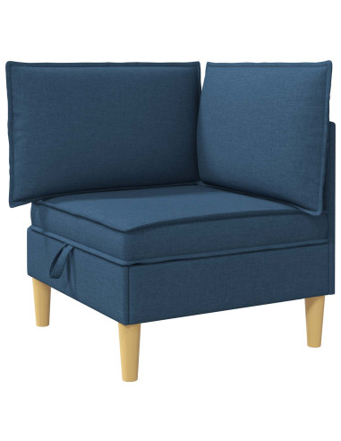 Set di mobili per il soggiorno con cuscino 3 pcs Blu Tessuto