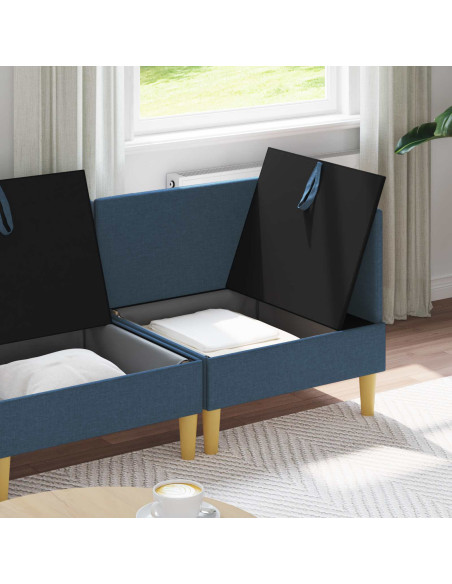 Set di mobili per il soggiorno con cuscino 4 pcs Blu Tessuto