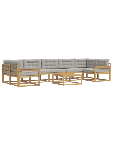 Set di divani da esterno 6 pcs Bianco e Grigio Chiaro