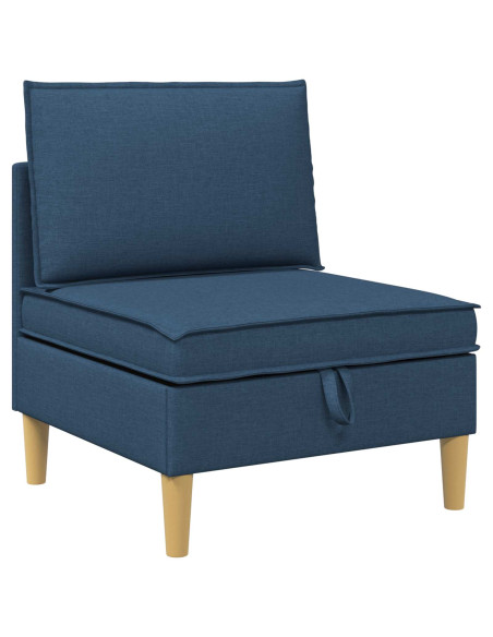 Set di mobili per il soggiorno con cuscino 4 pcs Blu Tessuto