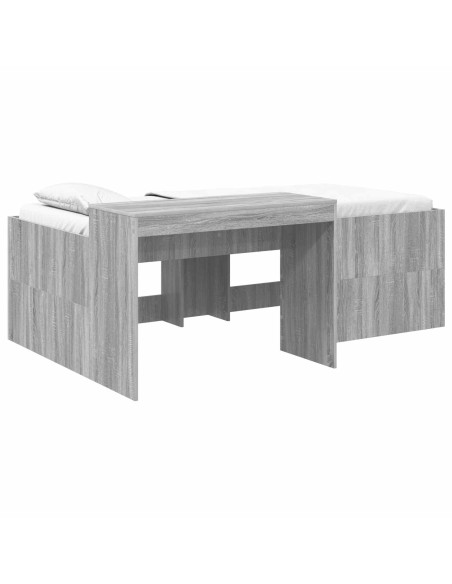 Letto alto per bambini con scrivania Sonoma grigio