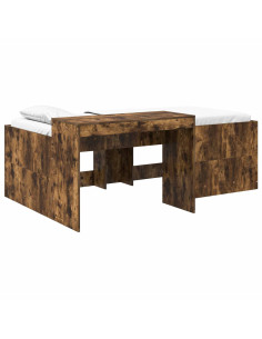 Letto alto per bambini con scrivania Rovere Fumo 75 x 190 cm