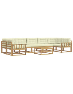 Set di divani da esterno con cuscino 6 pcs Bianco e Crema 2