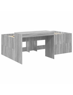 Letto alto per bambini con scrivania Sonoma grigio 2