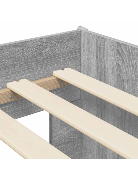 Letto alto per bambini con scrivania Sonoma grigio
