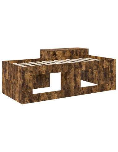 Letto alto per bambini con scrivania Rovere Fumo 75 x 190 cm