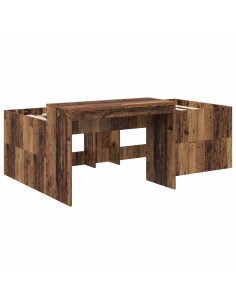 Letto alto per bambini con scrivania Legno antico 75 x 190 cm 2