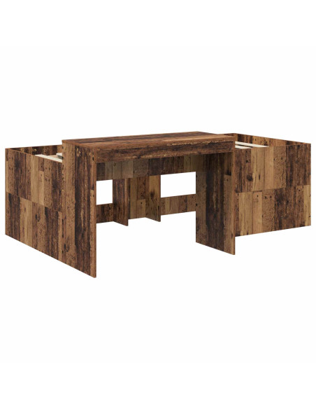 Letto alto per bambini con scrivania Legno antico 75 x 190 cm