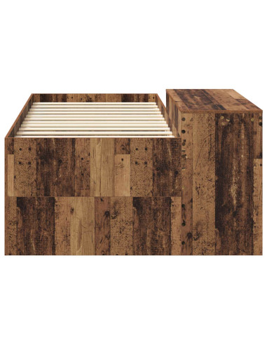 Letto alto per bambini con scrivania Legno antico 75 x 190 cm