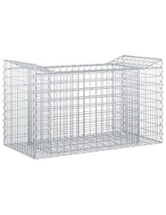 Letto rialzato in gabbione Argento 50 x 100 x 60 cm 2
