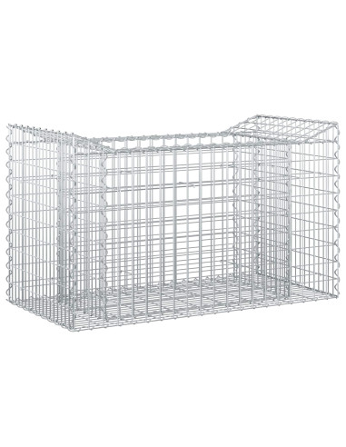 Letto rialzato in gabbione Argento 50 x 100 x 60 cm