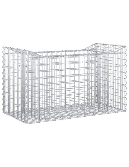 Letto rialzato in gabbione Argento 50 x 100 x 60 cm
