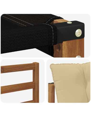 Set di divani da esterno con cuscino 3 pcs Naturale e Beige