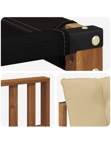 Set di divani da esterno con cuscino 3 pcs Naturale e Beige