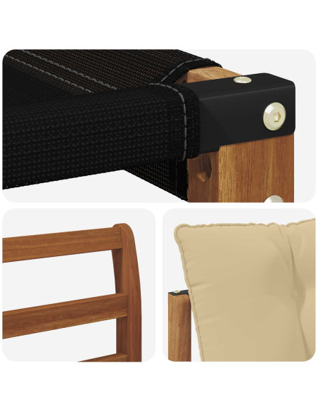 Set di divani da esterno con cuscino 3 pcs Naturale e Beige