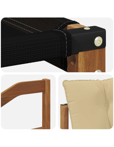 Set di divani da esterno con cuscino 3 pcs Naturale e Beige