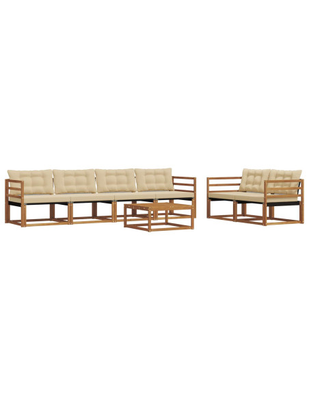 Set di divani da esterno con cuscino 7 pcs Naturale e Beige