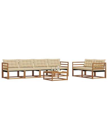 Set di divani da esterno con cuscino 7 pcs Naturale e Beige