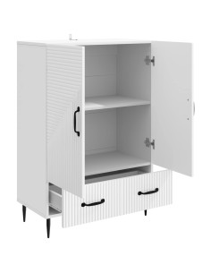 Credenza Bianco Lucido 66 x 34,5 x 95 cm Legno ingegnerizzato 2