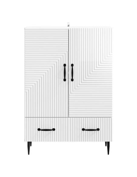 Credenza Bianco Lucido 66 x 34,5 x 95 cm Legno ingegnerizzato
