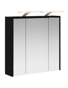 Mobiletto per specchio da bagno Rovere Nero 63,5 x 16 x 62,5 cm 2