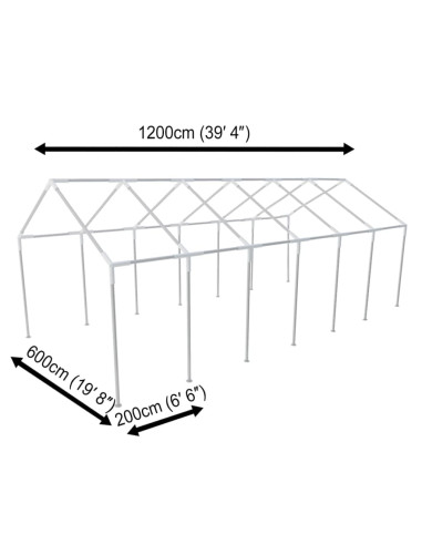 Struttura in acciaio per tenda da festa 12 x 6 m