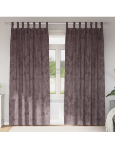 Tende in Velluto con tende 2 pcs Marrone 225 x 140 cm Velluto