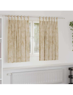 Tende in Velluto con tende 2 pcs Crema 140 x 140 cm Velluto