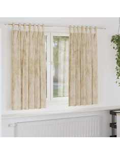 Tende in Velluto con tende 2 pcs Crema 175 x 140 cm Velluto
