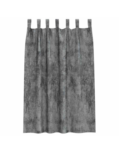 Tende in Velluto con tende 2 pcs Grigio 175 x 140 cm Velluto