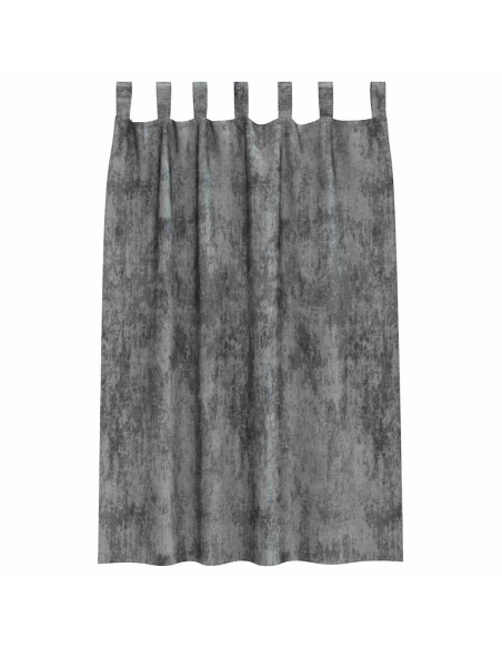 Tende in Velluto con tende 2 pcs Grigio 175 x 140 cm Velluto