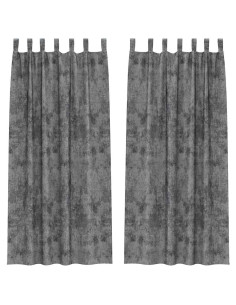 Tende in Velluto con tende 2 pcs Grigio 225 x 140 cm Velluto 2