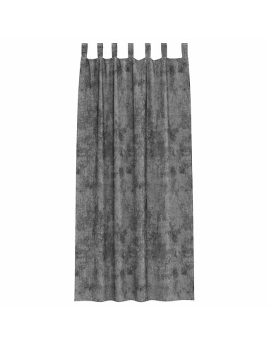Tende in Velluto con tende 2 pcs Grigio 225 x 140 cm Velluto