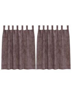 Tende in Velluto con tende 2 pcs Marrone 140 x 140 cm Velluto 2