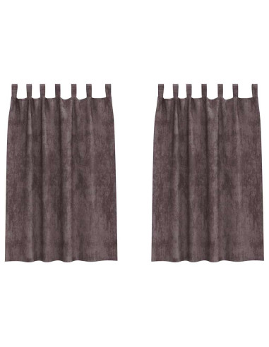 Tende in Velluto con tende 2 pcs Marrone 175 x 140 cm Velluto