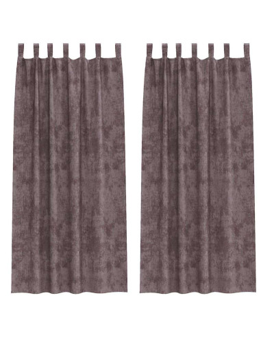 Tende in Velluto con tende 2 pcs Marrone 225 x 140 cm Velluto