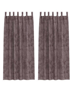 Tende in Velluto con tende 2 pcs Marrone 260 x 140 cm Velluto 2