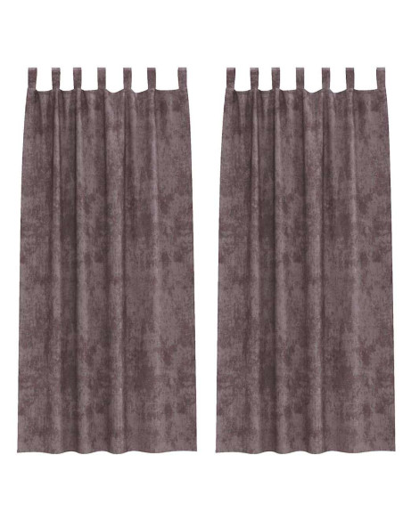 Tende in Velluto con tende 2 pcs Marrone 260 x 140 cm Velluto