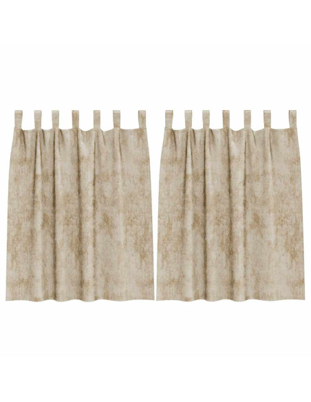Tende in Velluto con tende 2 pcs Crema 140 x 140 cm Velluto