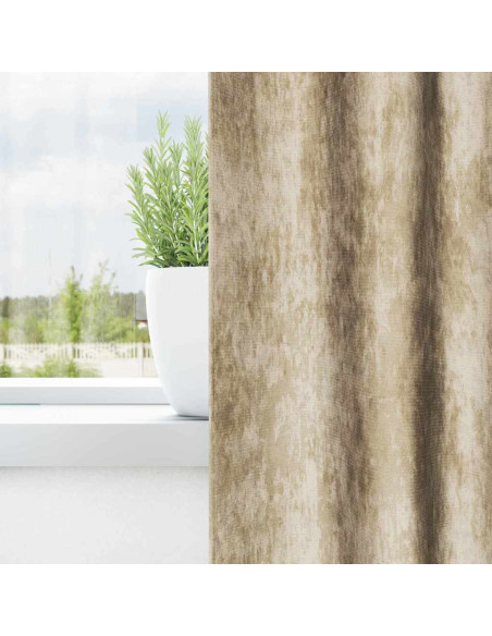 Tende in Velluto con tende 2 pcs Crema 140 x 140 cm Velluto