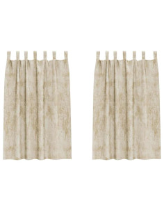 Tende in Velluto con tende 2 pcs Crema 175 x 140 cm Velluto 2