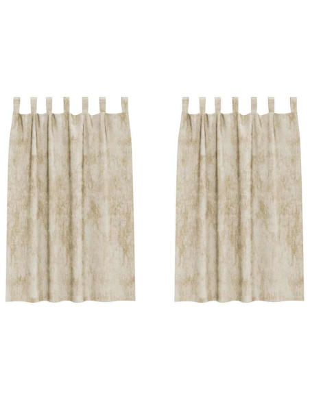 Tende in Velluto con tende 2 pcs Crema 175 x 140 cm Velluto