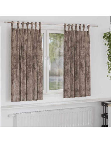 Tende in Velluto 2 pcs Cappuccino 175 x 140 cm Velluto