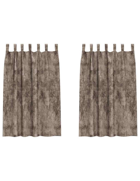 Tende in Velluto 2 pcs Cappuccino 175 x 140 cm Velluto