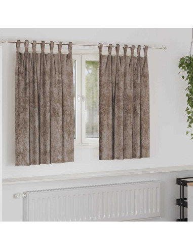 Tende in Velluto 2 pcs Cappuccino 140 x 140 cm Velluto
