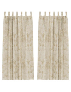 Tende in Velluto con tende 2 pcs Crema 245 x 140 cm Velluto 2
