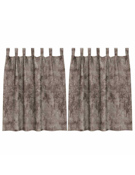 Tende in Velluto 2 pcs Cappuccino 140 x 140 cm Velluto