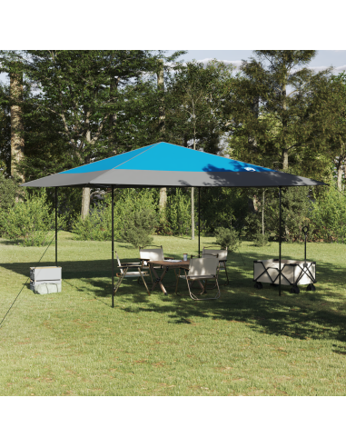 Tenda Gazebo Blu 395 x 395 x 251 cm Tessuto