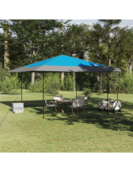 Tenda Gazebo Blu 395 x 395 x 251 cm Tessuto