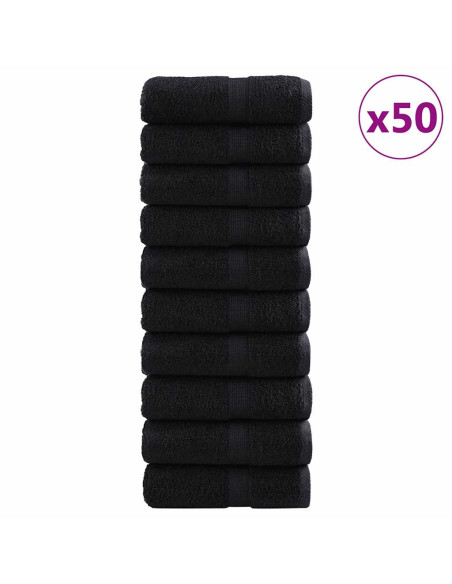 Asciugamano per Ospiti SOLUND 50 pcs Nero 30 x 50 cm 550 gsm